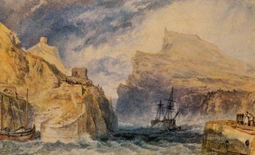  Cornwall Pintura al %C3%B3leo - Boscastle Cornwall Paisaje romántico Joseph Mallord William Turner Montaña
